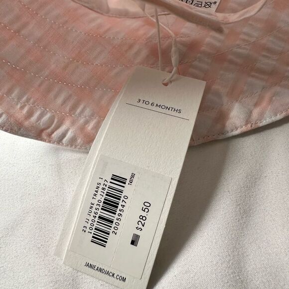 NWT Janie and Jack Baby/Girls Two Bucket Hats White & Pink- 3-6 month - Picture 4 of 13